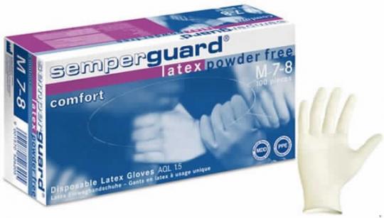 Semperguard Latex Comfort, Einmalhandschuh puderfrei, natur, 