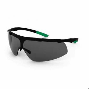 UVEX 9178043 Schutzbrille Super fit, schwarz-grün, PC grau, 